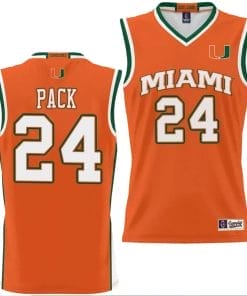 Nijel Pack Jersey #24 Miami Hurricanes NIL College Basketball Lightweight Orange