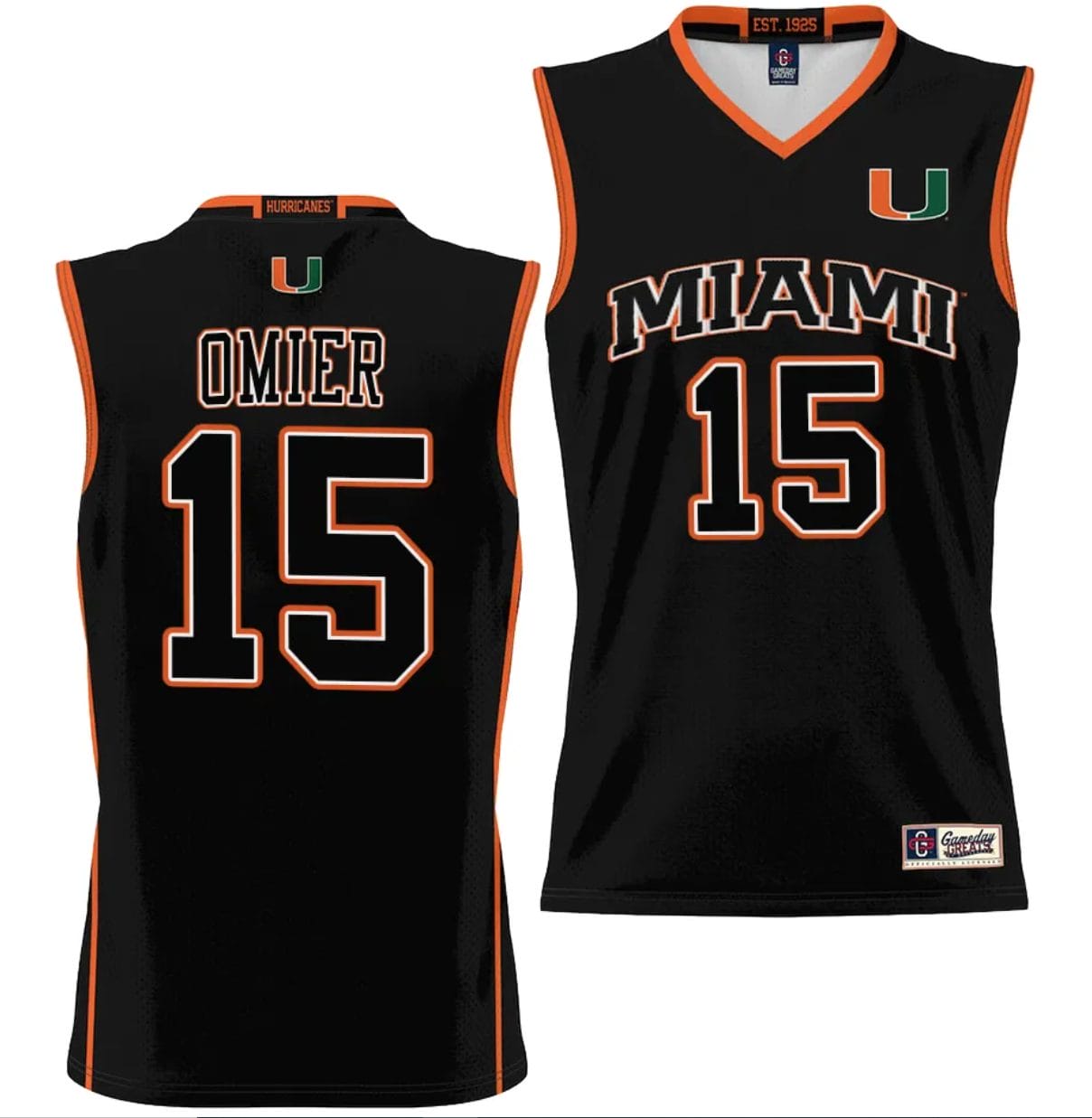 Norchad Omier Jersey #15 Miami Hurricanes NIL College Basketball Lightweight Black 1 Norchad Omier Jersey #15 Miami Hurricanes NIL College Basketball Lightweight Black