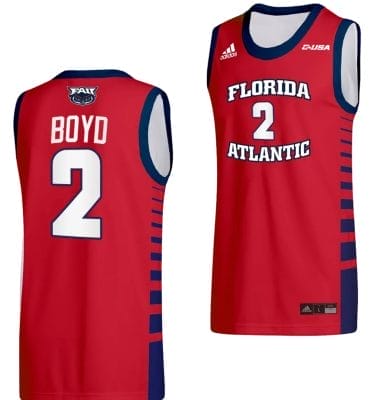 Nicholas Boyd Jersey #2 FAU Owls College Basketball Replica Red