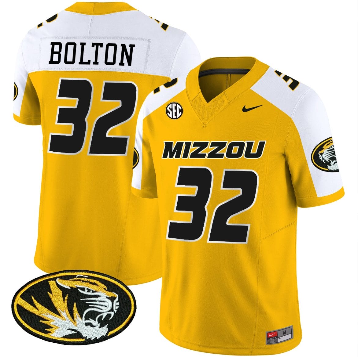 Nick Bolton Jersey #32 Missouri Tigers Vapor Limited College Football Stitched Gold Alternate 1 Nick Bolton Jersey #32 Missouri Tigers Vapor Limited College Football Stitched Gold Alternate