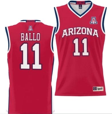Oumar Ballo Jersey #11 Arizona Wildcats NIL College Basketball Lightweight Red 8 Oumar Ballo Jersey #11 Arizona Wildcats NIL College Basketball Lightweight Red