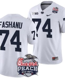 Olu Fashanu Jersey #74 Penn State Peach Bowl Patch 2024 College Football White