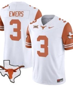Quinn Ewers Jersey #3 Texas Longhorn Vapor Limited College Football Orange Sleeves