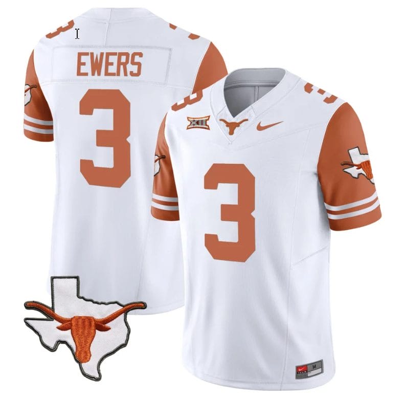 Quinn Ewers Jersey #3 Texas Longhorn Vapor Limited College Football Orange Sleeves 1 Quinn Ewers Jersey #3 Texas Longhorn Vapor Limited College Football Orange Sleeves