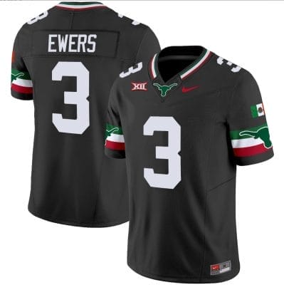 Quinn Ewers Jersey #3 Texas Longhorns Mexico Vapor College Football Black 8 Quinn Ewers Jersey #3 Texas Longhorns Mexico Vapor College Football Black