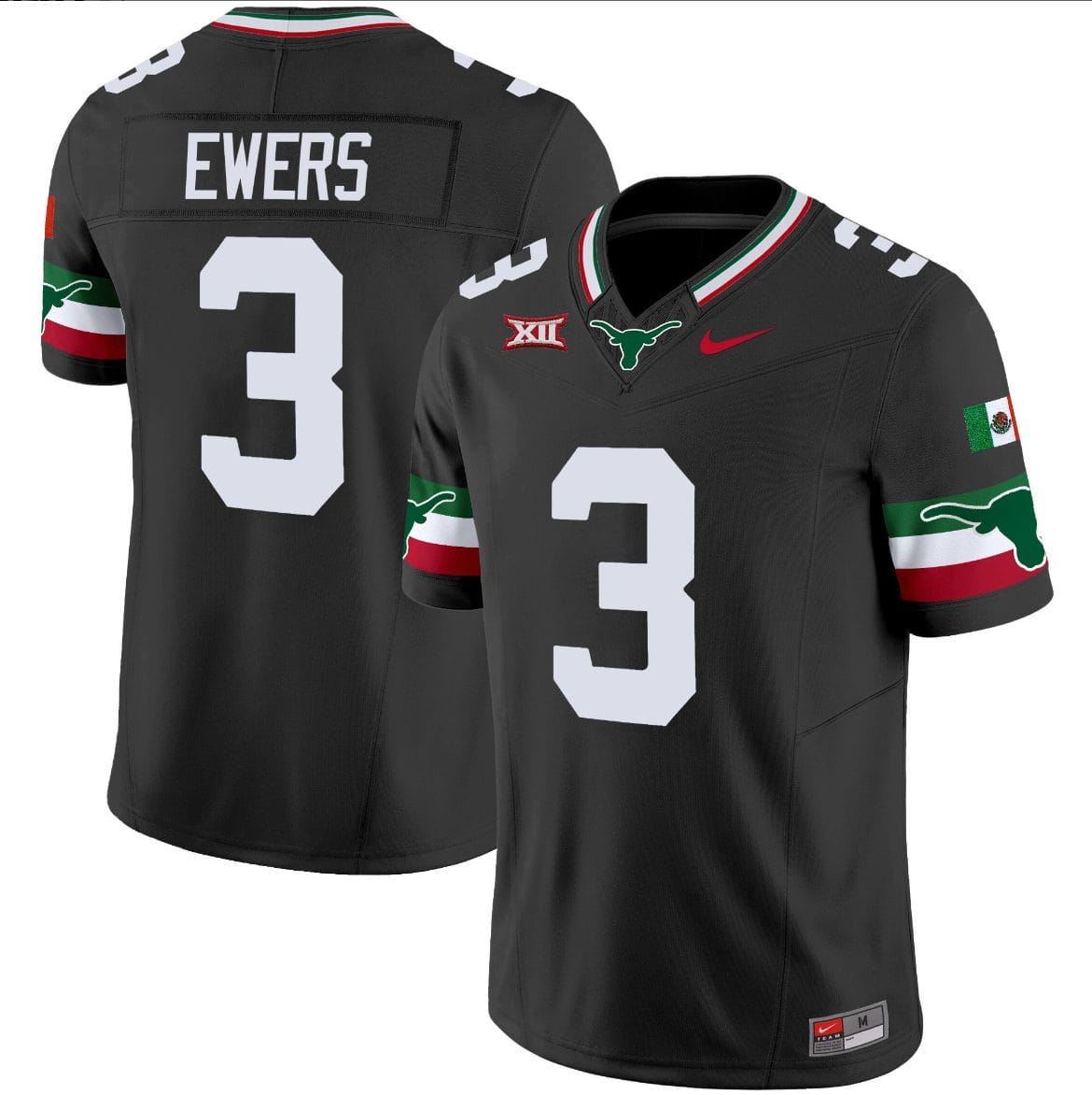 Quinn Ewers Jersey #3 Texas Longhorns Mexico Vapor College Football Black 1 Quinn Ewers Jersey #3 Texas Longhorns Mexico Vapor College Football Black