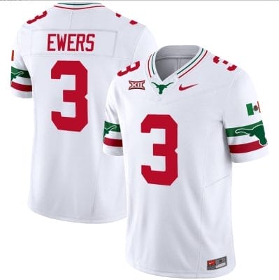 Quinn Ewers Jersey #3 Texas Longhorns Mexico Vapor College Football White 8 Quinn Ewers Jersey #3 Texas Longhorns Mexico Vapor College Football White