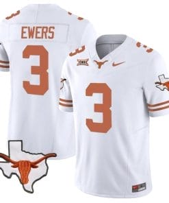 Quinn Ewers Jersey #3 Texas Longhorn Vapor Limited College Football White