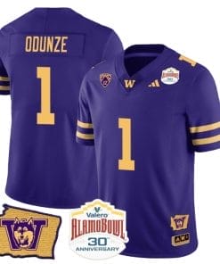 Rome Odunze Jersey #1 Washington Huskies Alamo Bowl Patch Football Purple Gold