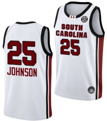 Raven Johnson Jersey #25 South Carolina Gamecocks College Basketball 2023-24 White 8 Raven Johnson Jersey #25 South Carolina Gamecocks College Basketball 2023-24 White