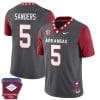 Raheim Sanders Jersey #5 Arkansas Razorback Football Arkansas State Patch Red Sleeves 7 Raheim Sanders Jersey #5 Arkansas Razorback Football Arkansas State Patch Red Sleeves