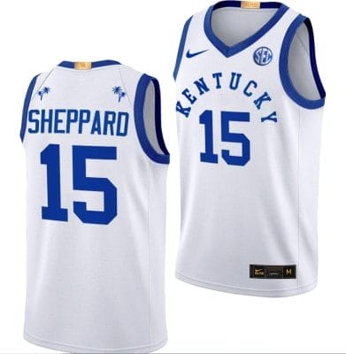 Reed Sheppard Jersey #15 Kentucky Wildcats Big Blue Bahamas Limited College Basketball White