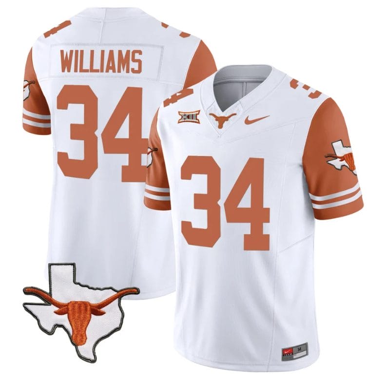 Ricky Williams Jersey #34 Texas Longhorn Vapor Limited College Football Orange Sleeves 1 Ricky Williams Jersey #34 Texas Longhorn Vapor Limited College Football Orange Sleeves