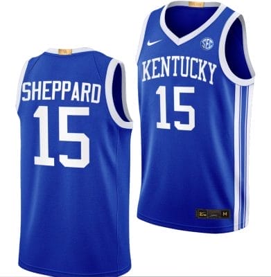 Reed Sheppard Jersey #15 Kentucky Wildcats Limited College Basketball Blue Away Classc