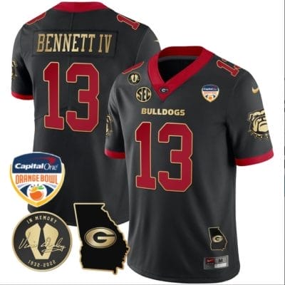 Stetson Bennett Jersey #13 Georgia Bulldogs Vapor Limited Orange Bowl Patch Black Gold Trim 8 Stetson Bennett Jersey #13 Georgia Bulldogs Vapor Limited Orange Bowl Patch Black Gold Trim