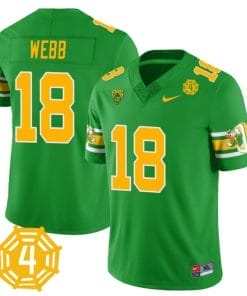 Spencer Webb Jersey #18 Oregon Ducks Honor Spencer Webb Patch Football Green
