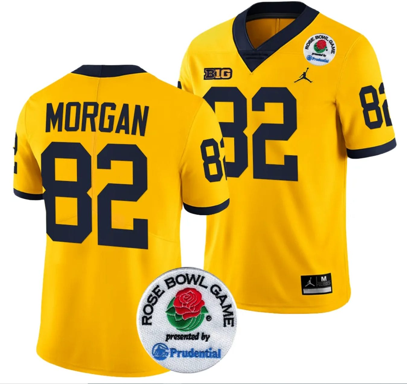 Semaj Morgan Jersey #82 Michigan Wolverines Rose Bowl Game 2024 Patch College Football Playoff Maize 1 Semaj Morgan Jersey #82 Michigan Wolverines Rose Bowl Game 2024 Patch College Football Playoff Maize