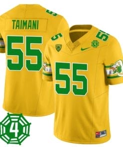 Sam Taimani Jersey #55 Oregon Ducks Honor Spencer Webb Patch Football Yellow