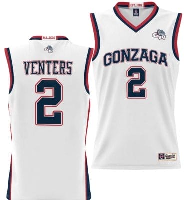 Steele Venters Jersey #2 Gonzaga Bulldogs NIL College Basketball Lightweight White 8 Steele Venters Jersey #2 Gonzaga Bulldogs NIL College Basketball Lightweight White