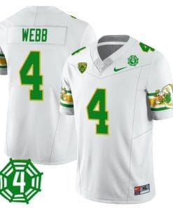 Spencer Webb Jersey #4 Oregon Ducks Honor Spencer Webb Patch Football White