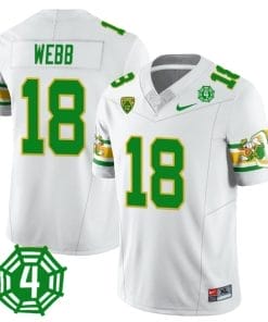 Spencer Webb Jersey #18 Oregon Ducks Honor Spencer Webb Patch Football White