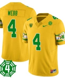 Spencer Webb Jersey #4 Oregon Ducks Honor Spencer Webb Patch Football Yellow