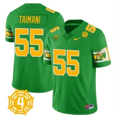 Sam Taimani Jersey #55 Oregon Ducks Honor Spencer Webb Patch Football Green
