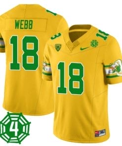 Spencer Webb Jersey #18 Oregon Ducks Honor Spencer Webb Patch Football Yellow
