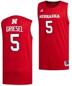 Sam Griesel Jersey #5 Nebraska Cornhuskers Basketball Swingman 2023-24 Red