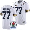 Trevor Keegan Jersey #77 Michigan Wolverines Rose Bowl Game 2024 Patch College Football Playoff White