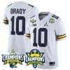 Tom Brady Jersey #9 Michigan Wolverines 2023 Big Ten Back to Back Champions Patch Stitched White 5 Tom Brady Jersey #9 Michigan Wolverines 2023 Big Ten Back to Back Champions Patch Stitched White