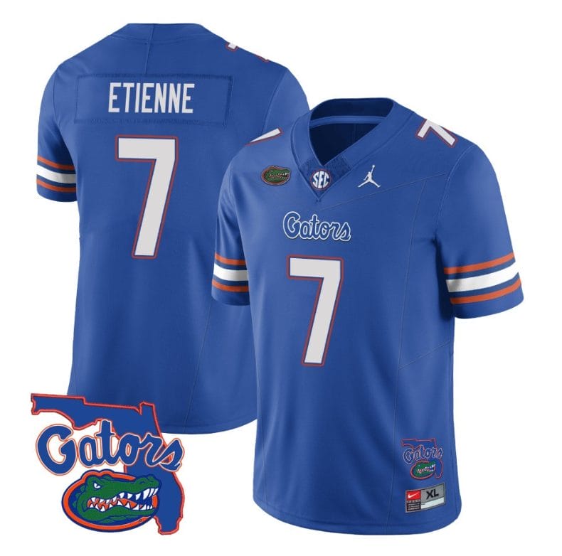 Trevor Etienne Jersey #7 Florida Gators Vapor Limited College Football Royal 1 Trevor Etienne Jersey #7 Florida Gators Vapor Limited College Football Royal