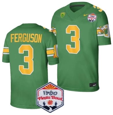 Terrance Ferguson Jersey #3 Oregon Ducks Fiesta Bowl Patch 2024 Football Playoff Green