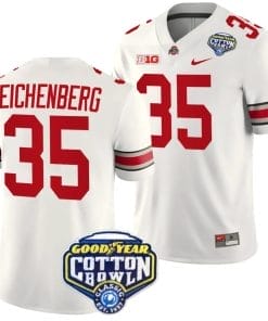 Tommy Eichenberg Jersey #35 Ohio State Buckeyes Cotton Bowl Patch 2023 Football White