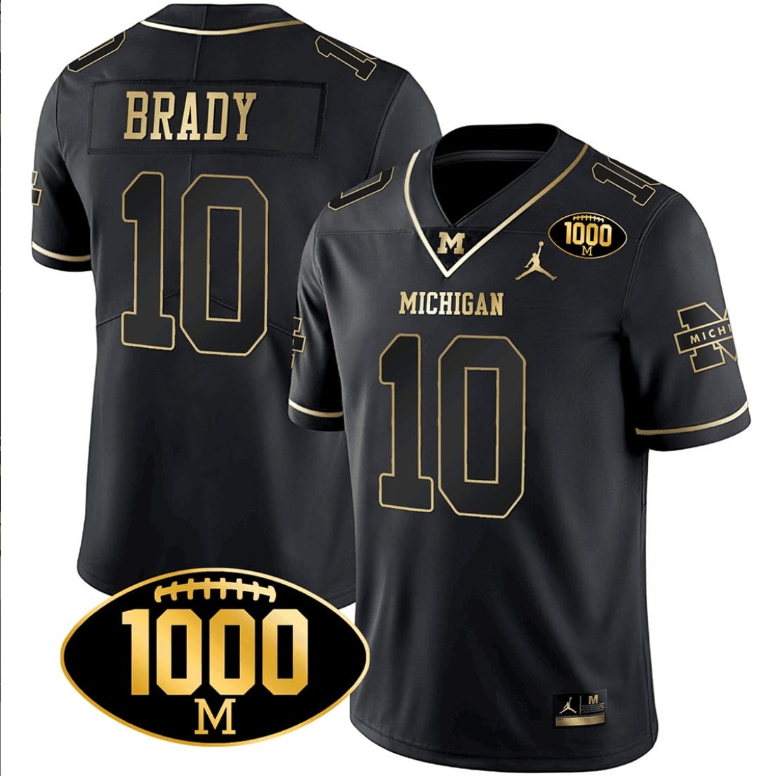 Tom Brady Jersey #10 Michigan Wolverines 1000 Wins Patch Football All Stitched Black Gold 1 Tom Brady Jersey #10 Michigan Wolverines 1000 Wins Patch Football All Stitched Black Gold