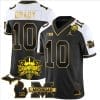 Tom Brady Jersey #10 Michigan Wolverines 2023 Big Ten Champions Patch Stitched Gold Alternate 4 Tom Brady Jersey #10 Michigan Wolverines 2023 Big Ten Champions Patch Stitched Gold Alternate