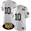 Tom Brady Jersey #10 Michigan Wolverines 1000 Wins Patch Football All Stitched White Gold