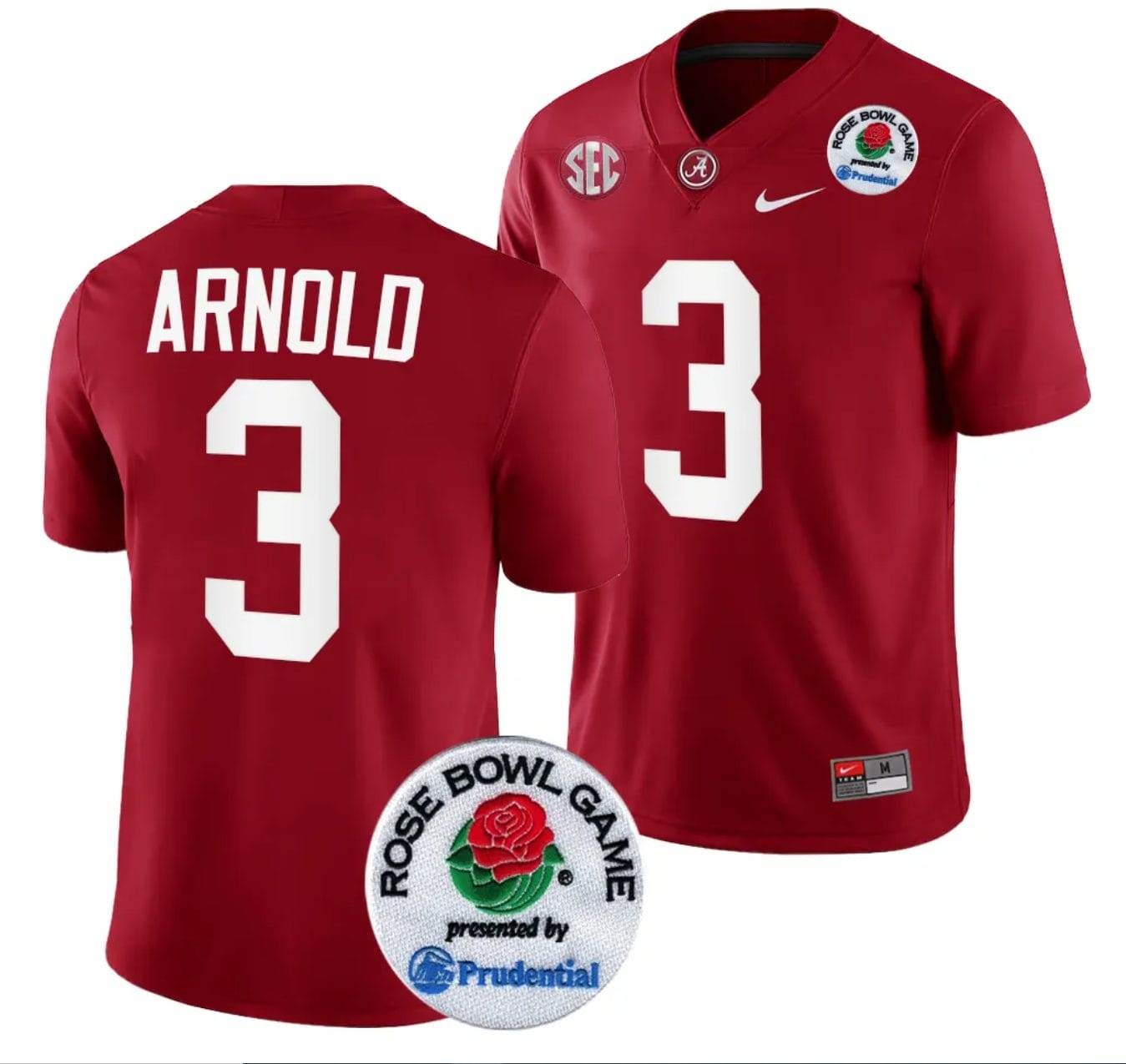 Terrion Arnold Jersey #3 Alabama Crimson Tide Rose Bowl Game 2024 Patch College Football Playoff Crimson 1 Terrion Arnold Jersey #3 Alabama Crimson Tide Rose Bowl Game 2024 Patch College Football Playoff Crimson