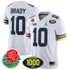 Tom Brady Jersey #10 Michigan Wolverines 1000 Wins & Rose Bowl Patch Special White