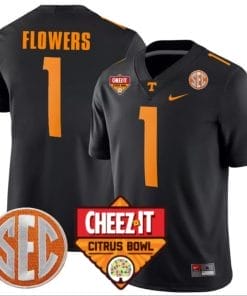 Trevon Flowers Jersey #1 Tennessee Volunteers Football Cheez It Citrus Bowl Patch Black