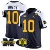 Tom Brady Jersey #10 Michigan Wolverines 1000 Wins Patch Vapor College Football Navy Alternate 4 Tom Brady Jersey #10 Michigan Wolverines 1000 Wins Patch Vapor College Football Navy Alternate
