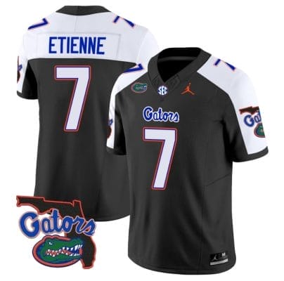 Trevor Etienne Jersey #7 Florida Gators Vapor Limited Florida Map College Football Black Alternate