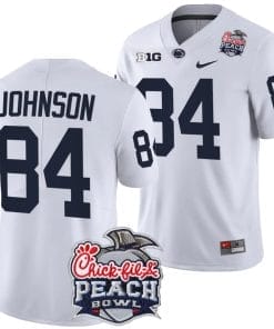 Theo Johnson Jersey #84 Penn State Peach Bowl Patch 2024 College Football White