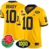 Tom Brady Jersey #10 Michigan Wolverines 1000 Wins & Rose Bowl Patch Special Yellow 4 Tom Brady Jersey #10 Michigan Wolverines 1000 Wins & Rose Bowl Patch Special Yellow