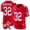 TreVeyon Henderson Jersey #32 Ohio State Buckeyes Mascot Patch College Football Scarlet 5 TreVeyon Henderson Jersey #32 Ohio State Buckeyes Mascot Patch College Football Scarlet