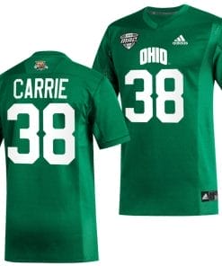 TJ Carrie Jersey #38 Ohio Bobcats College Football Uniform Green