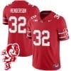 TreVeyon Henderson Jersey #32 Ohio State Buckeyes Football 2023 Stitched Brutus Buckeye Patch Scarlet