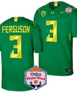Terrance Ferguson Jersey #3 Oregon Ducks Fiesta Bowl Patch 2024 Football Green