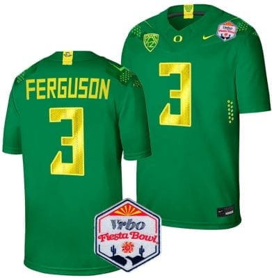 Terrance Ferguson Jersey #3 Oregon Ducks Fiesta Bowl Patch 2024 Football Green