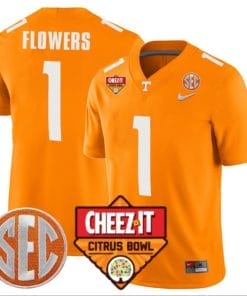 Trevon Flowers Jersey #1 Tennessee Volunteers Football Cheez It Citrus Bowl Patch Orange